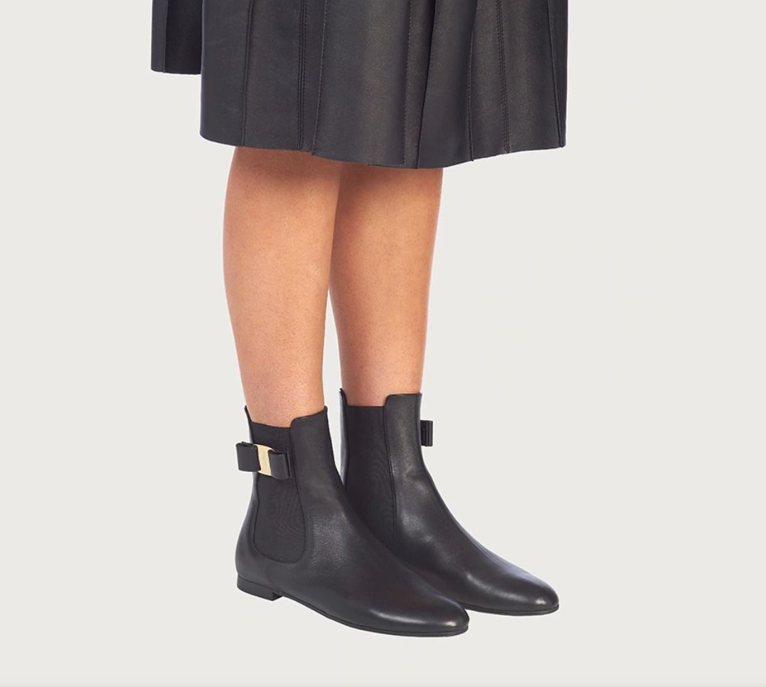 新作☆Salvatore Ferragamo ショートブーツ ローヒール/黒 (Salvatore 新作☆Salvatore Ferragamo ショートブーツ ローヒール/黒 (Salvatore
