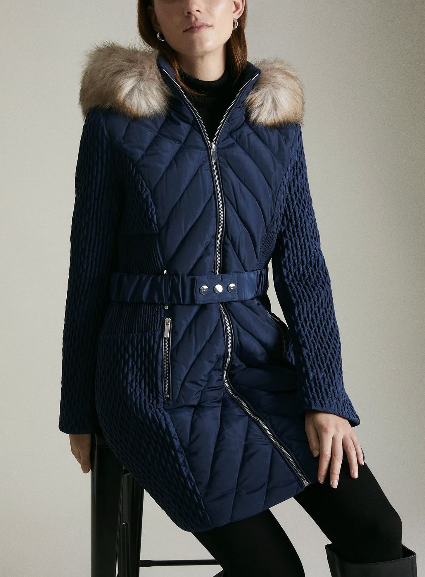 KAREN MILLEN フェイクファー キルティングコート 送料込み (Karen KAREN MILLEN フェイクファー キルティングコート 送料込み (Karen