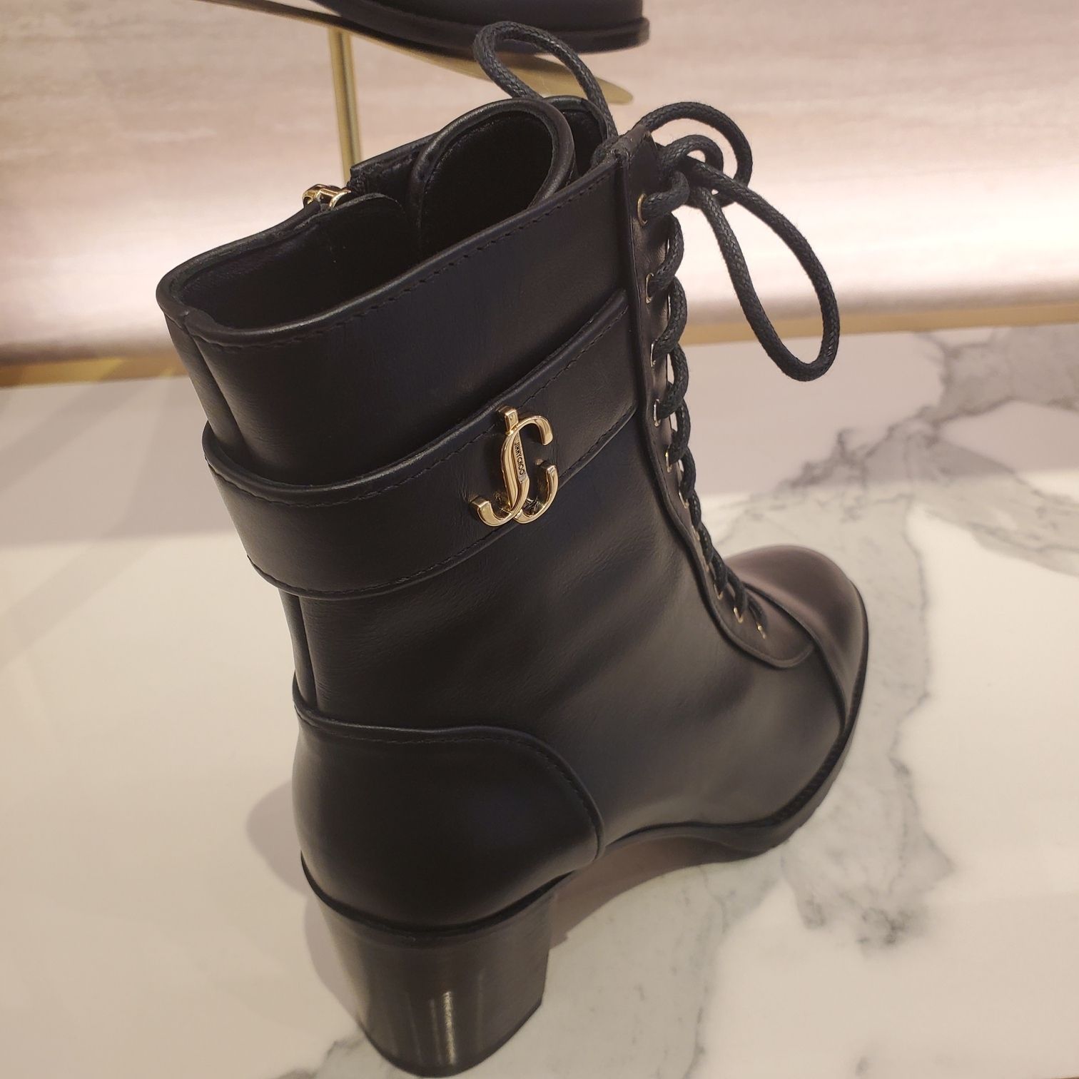 JIMMY CHOO☆Cayo 65 Bootie レースアップ JCロゴ ブーティ (Jimmy ...