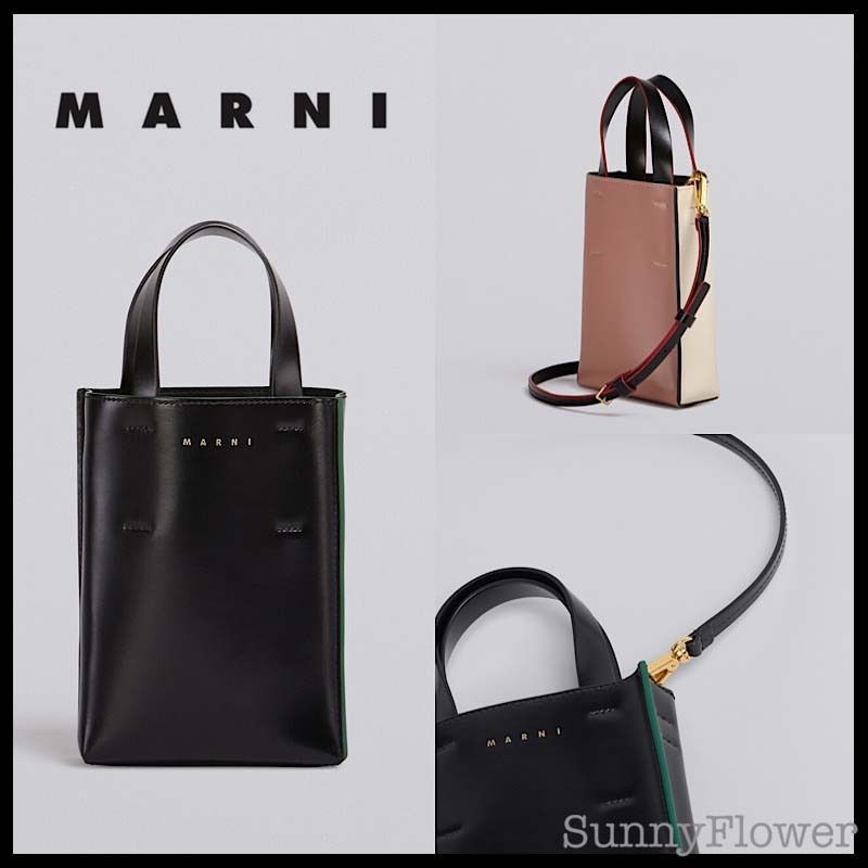 MARNI|カーフスキンMUSEOミニバッグ ショルダーストラップ付き (MARNI