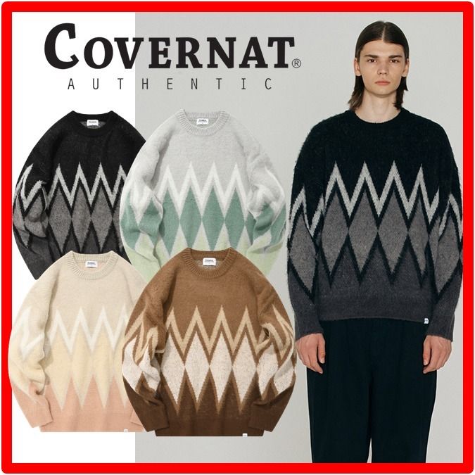 ☆韓国の人気☆【COVERNAT】☆ARGYLE MOHAIR KNI.T☆ニット ☆韓国の人気☆【COVERNAT】☆ARGYLE MOHAIR KNI.T☆ニット