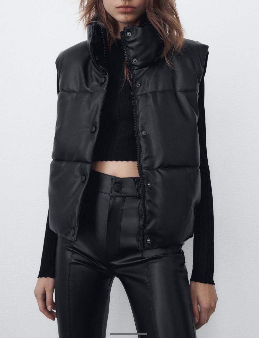 ZARA】フェイクレザーパフベスト (ZARA/ダウンベスト) 4341/768【BUYMA】 ZARA】フェイクレザーパフベスト (ZARA/ダウンベスト) 4341/768【BUYMA】
