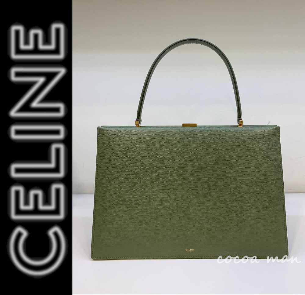 ◆レア◆CELINE◆Clasp Box◆カーフスキン◆Light Khaki◆ ◆レア◆CELINE◆Clasp Box◆カーフスキン◆Light Khaki◆
