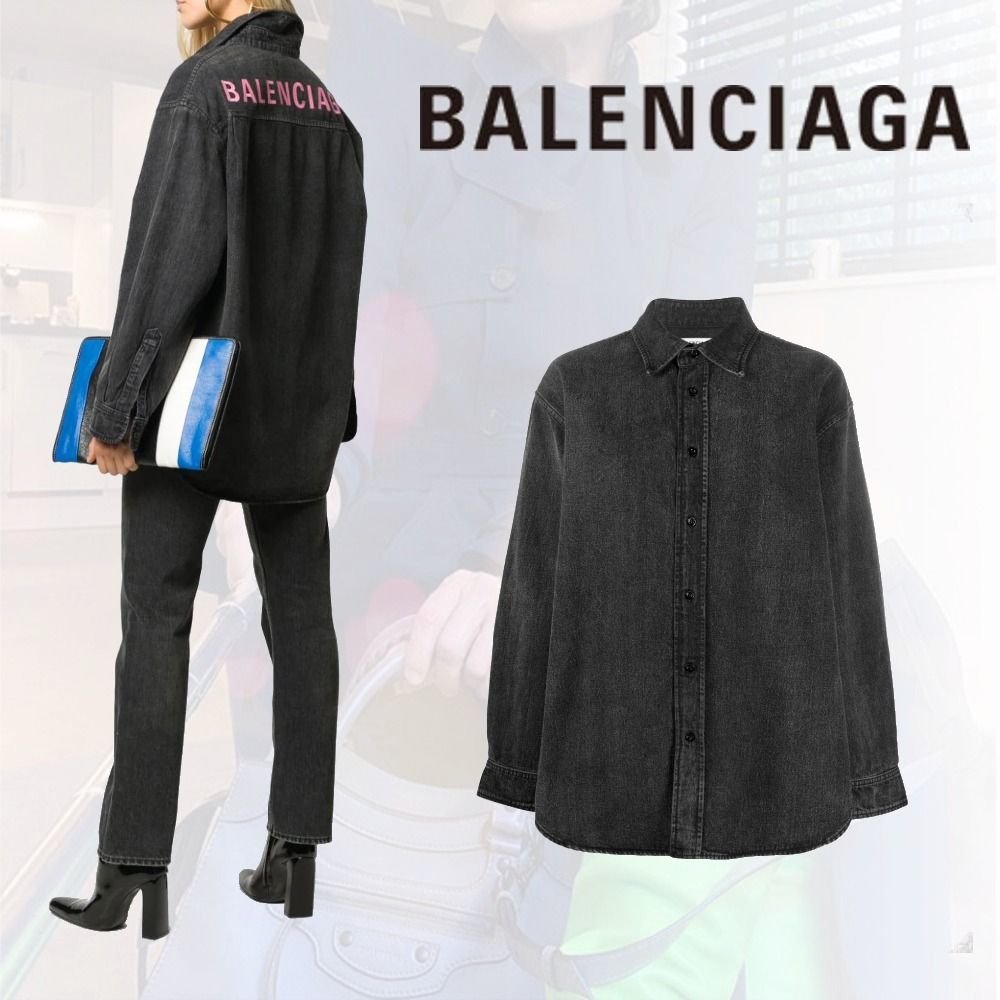 ○送料込○BALENCIAGA○ロゴディテールデニムシャツ (BALENCIAGA ...