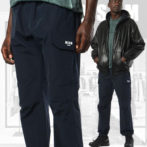 MSGM☆カーゴポケット コットンブレンド トラックパンツ NAVY (MSGM MSGM☆カーゴポケット コットンブレンド トラックパンツ NAVY (MSGM