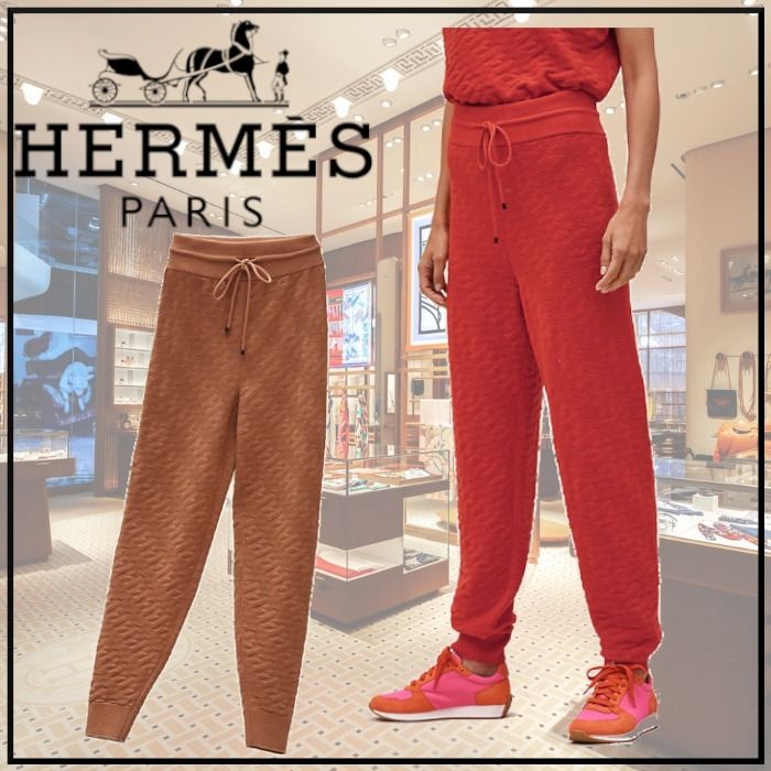 22SS】ニット製 ジョガー風パンツ◇エルメス◇全2色 (HERMES/パンツ 福岡eスポーツ協会 エルメスニットパンツ カジュアルパンツ