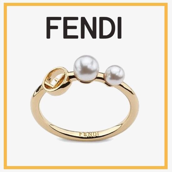 国内買付 FENDI エフ イズ フェンディ リング ゴールド×パール 国内買付 FENDI エフ イズ フェンディ リング ゴールド×パール