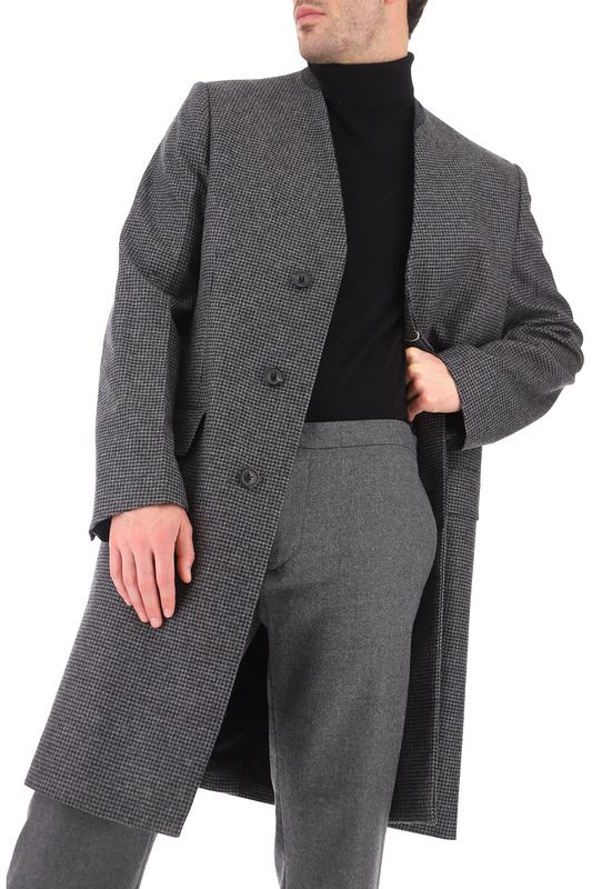 Maison Margiela カラーレス ウールコート 千鳥格子 ノーカラー Maison Margiela カラーレス ウールコート 千鳥格子 ノーカラー