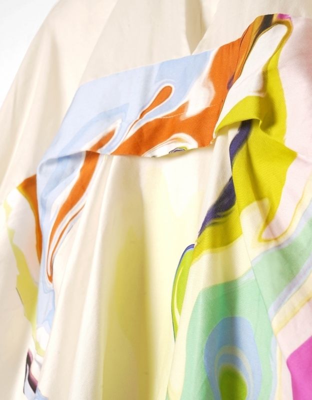 SaturdayClub】バックアートプリントカットアウトシャツドレス SaturdayClub】バックアートプリントカットアウトシャツドレス