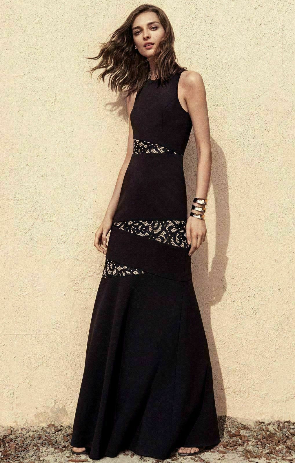 SALE【BCBGMAXAZRIA】質感豊かなレースパネル☆イブニングドレス (BCBG ...