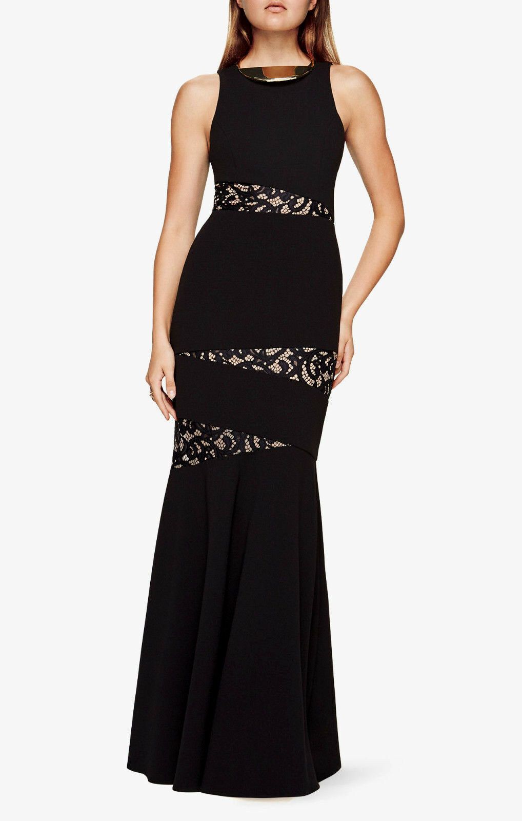 SALE【BCBGMAXAZRIA】質感豊かなレースパネル☆イブニングドレス (BCBG ...
