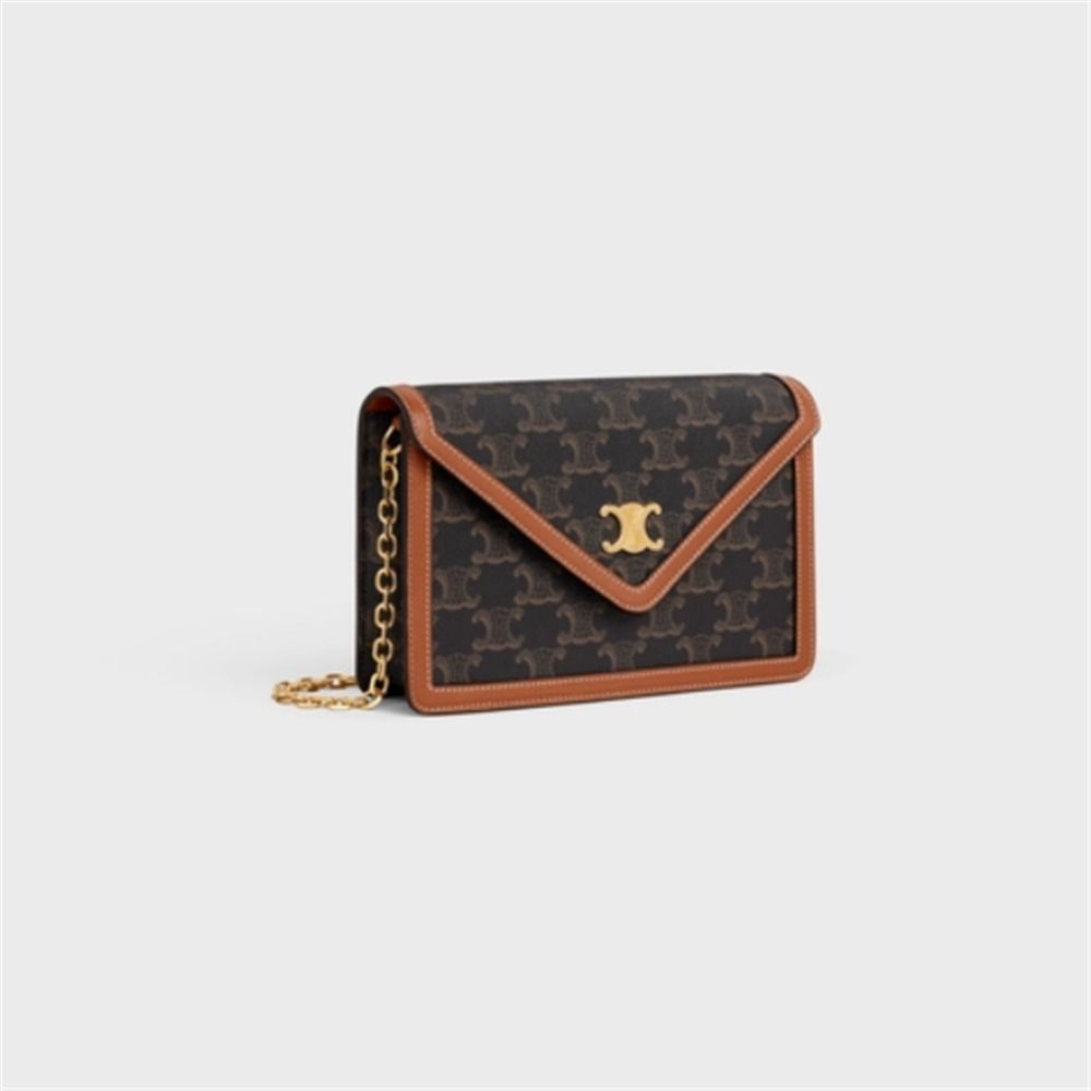 CELINE チェーンウォレット トリオンフキャンバス&ラムスキン (CELINE ...
