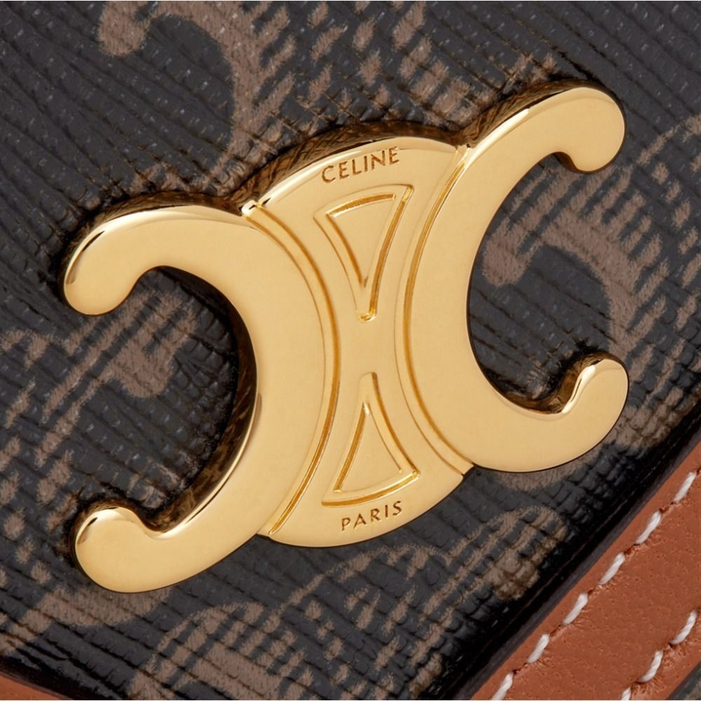 CELINE チェーンウォレット トリオンフキャンバス&ラムスキン (CELINE ...