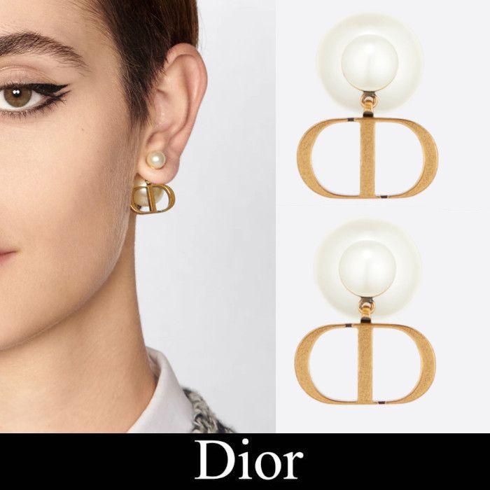 DIOR/DIOR TRIBALES ピアス アンティーク調 レジンパール (Dior 売り切れ必至! Dior ピアス TRIBALES ピアス(両耳用)