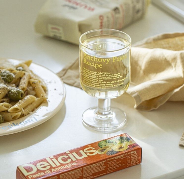 momur ★ Anchovy Pasta Recipe glass【2個セット】韓国雑貨 momur ☆ Anchovy Pasta Recipe glass【2個セット】韓国雑貨