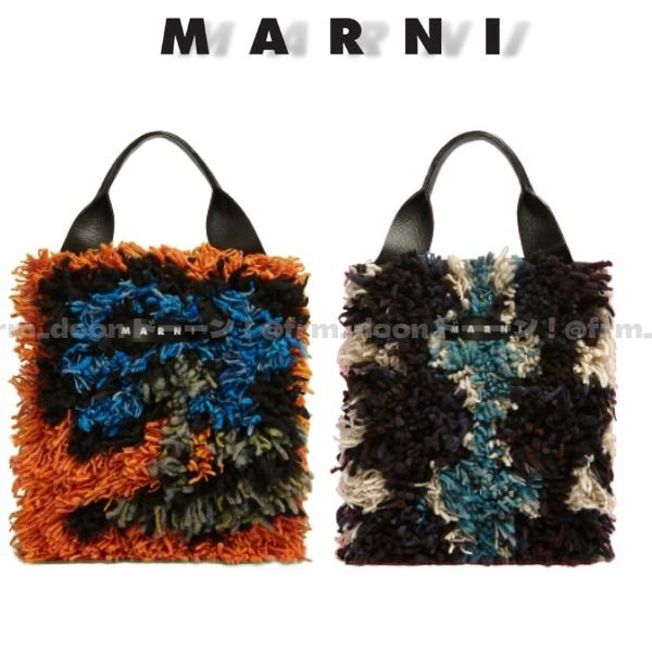 MARNI MARKET】スモールウールバッグ リリーホワイト&レモン (MARNI MARNI MARKET】スモールウールバッグ リリーホワイト&レモン (MARNI