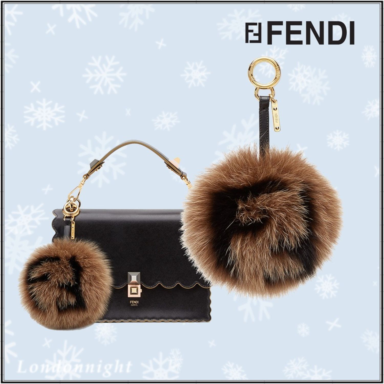 直営店 Fendi ポンポンチャーム マルチカラーファー チャーム Fendi バッグチャーム Buyma