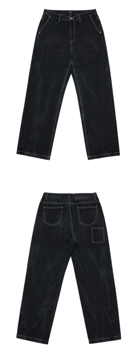 【待望★】 vie】WRINKLE la de 【acme' WASHING PANTS DENIM デニム・ジーパン acme' de la vie】WRINKLE WASHING DENIM PANTS (acme de la vie