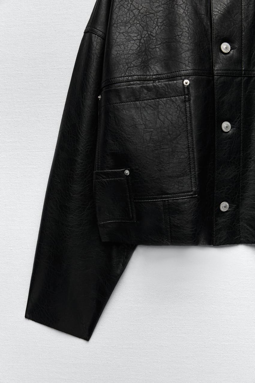 ☆ドイツ発*ZARA*新作*レザーシャツジャケット/BN☆ (ZARA/ジャケット ☆ドイツ発*ZARA*新作*レザーシャツジャケット/BN☆ (ZARA/ジャケット
