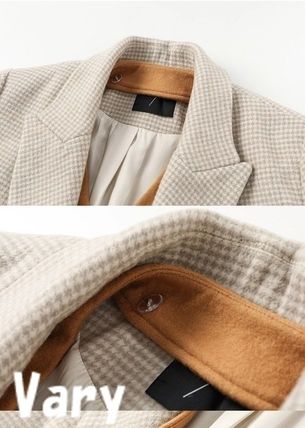 チェック コート ジャケット シンプルロング ベージュ 9231 チェック コート ジャケット シンプルロング ベージュ 9231