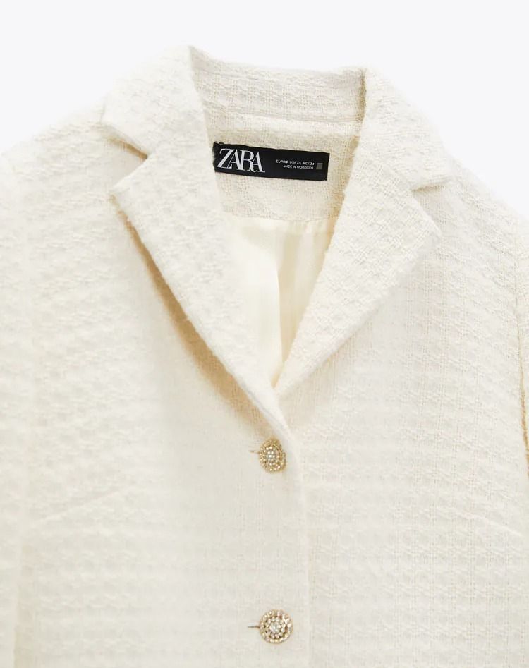 ☆ドイツ発*ZARA*新作*装飾ボタンジャガードブレザー/WN☆ (ZARA ☆ドイツ発*ZARA*新作*装飾ボタンジャガードブレザー/WN☆ (ZARA