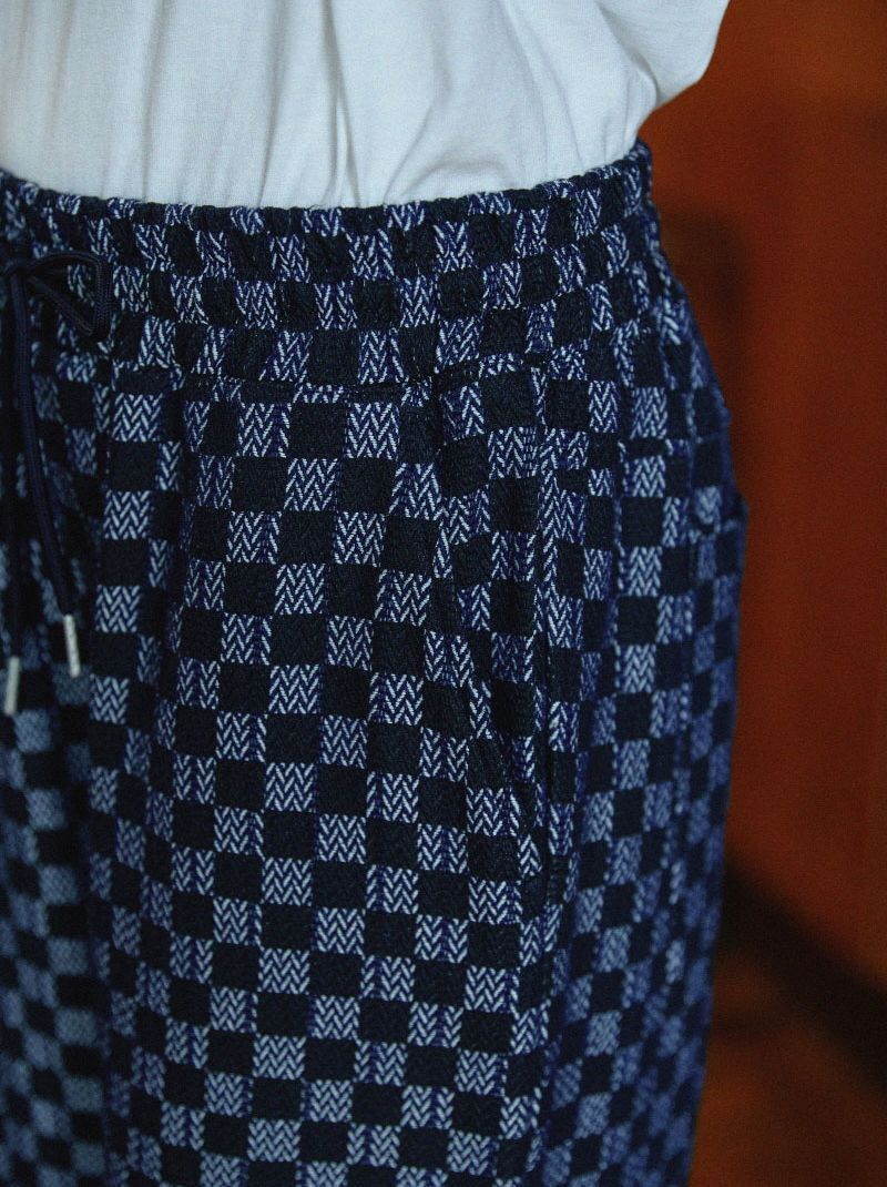 WaiKei☆韓国☆Big checkerboard/Jacquard wide banding pants (Wai WaiKei☆韓国☆Big checkerboard/Jacquard wide banding pants (Wai