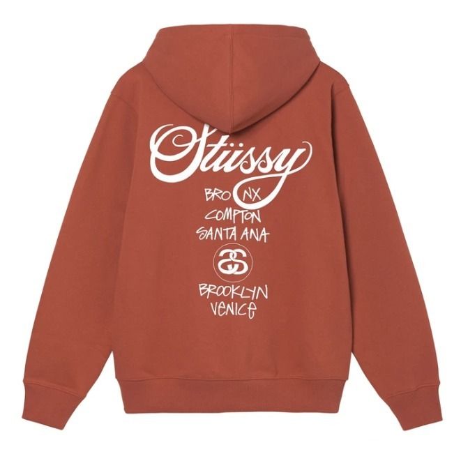 WORLD TOUR HOODIEパーカー ロゴシルバー フーディー