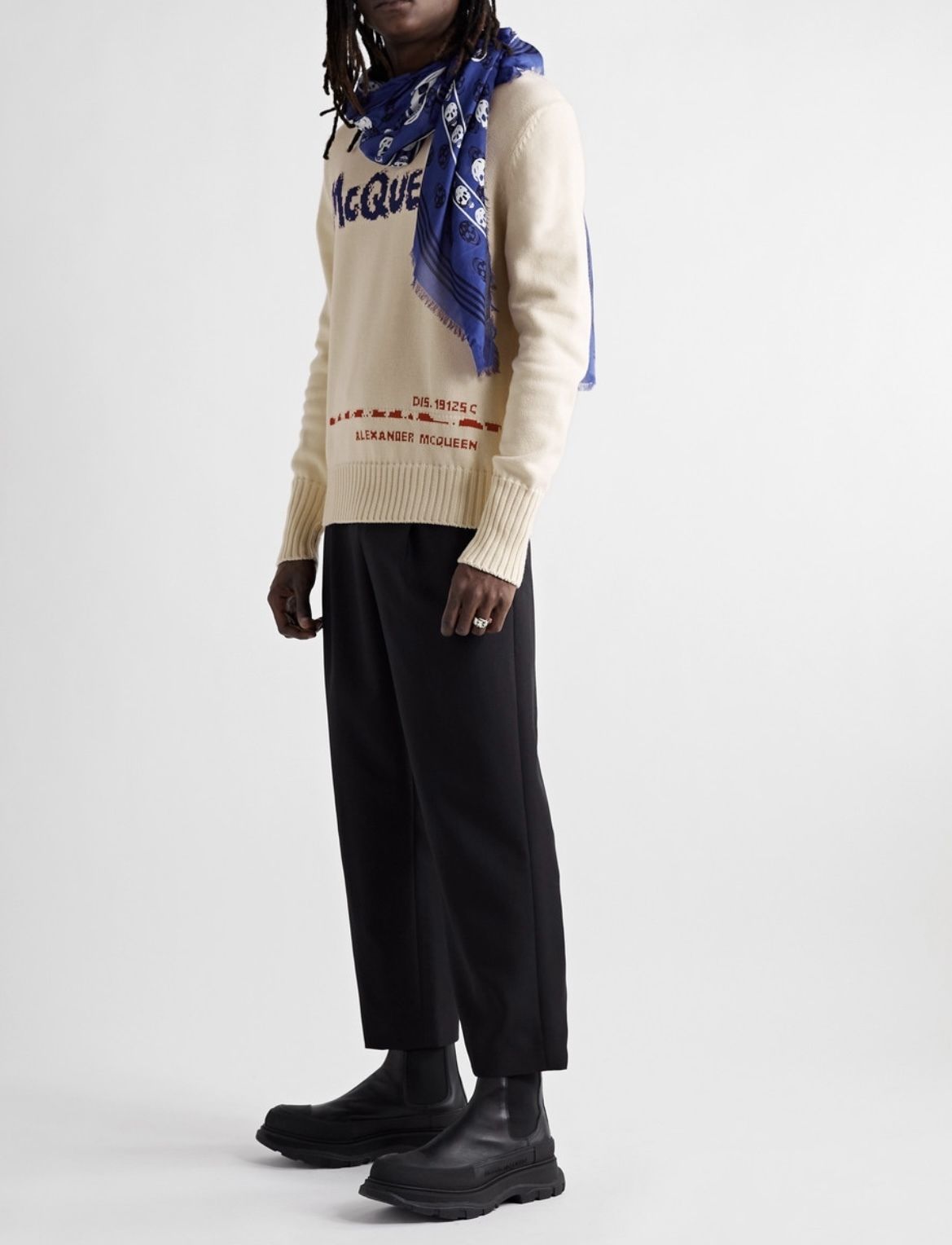 Alexander McQueen ロゴ ジャカード コットン セーター 人気 Alexander McQueen ロゴ ジャカード コットン セーター 人気