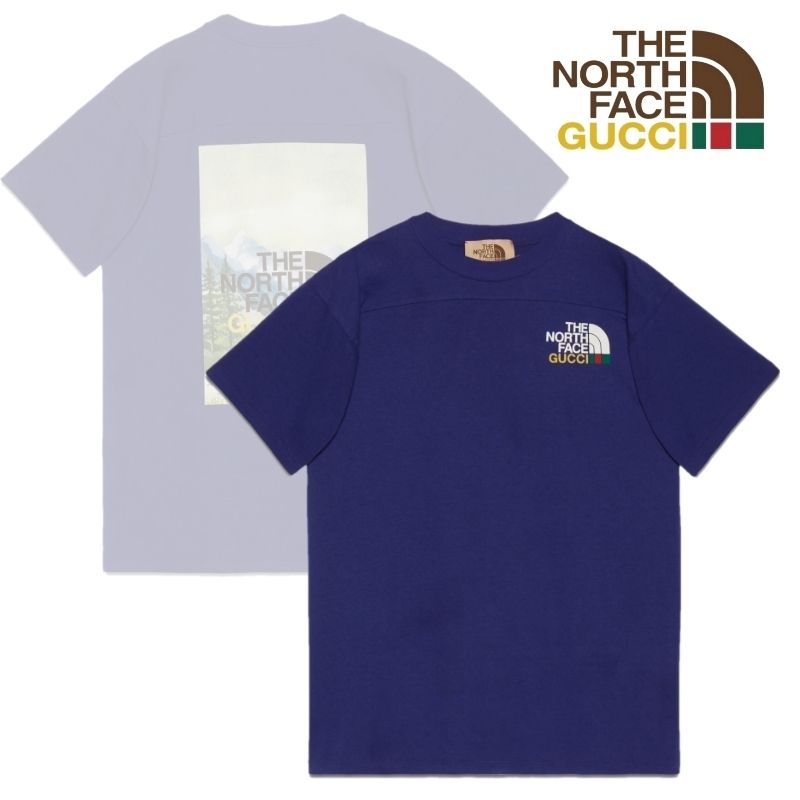 送料込*グッチ×ザノースフェイス*バックプリントメンズTシャツ (THE
