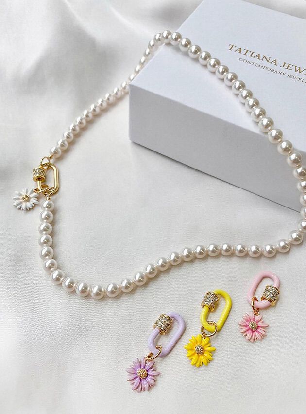 ★関税込★TATIANA★クラシックパール ポイントロックネックレス TATIANA] クラシックパール ポイントロックネックレス 鍵装飾