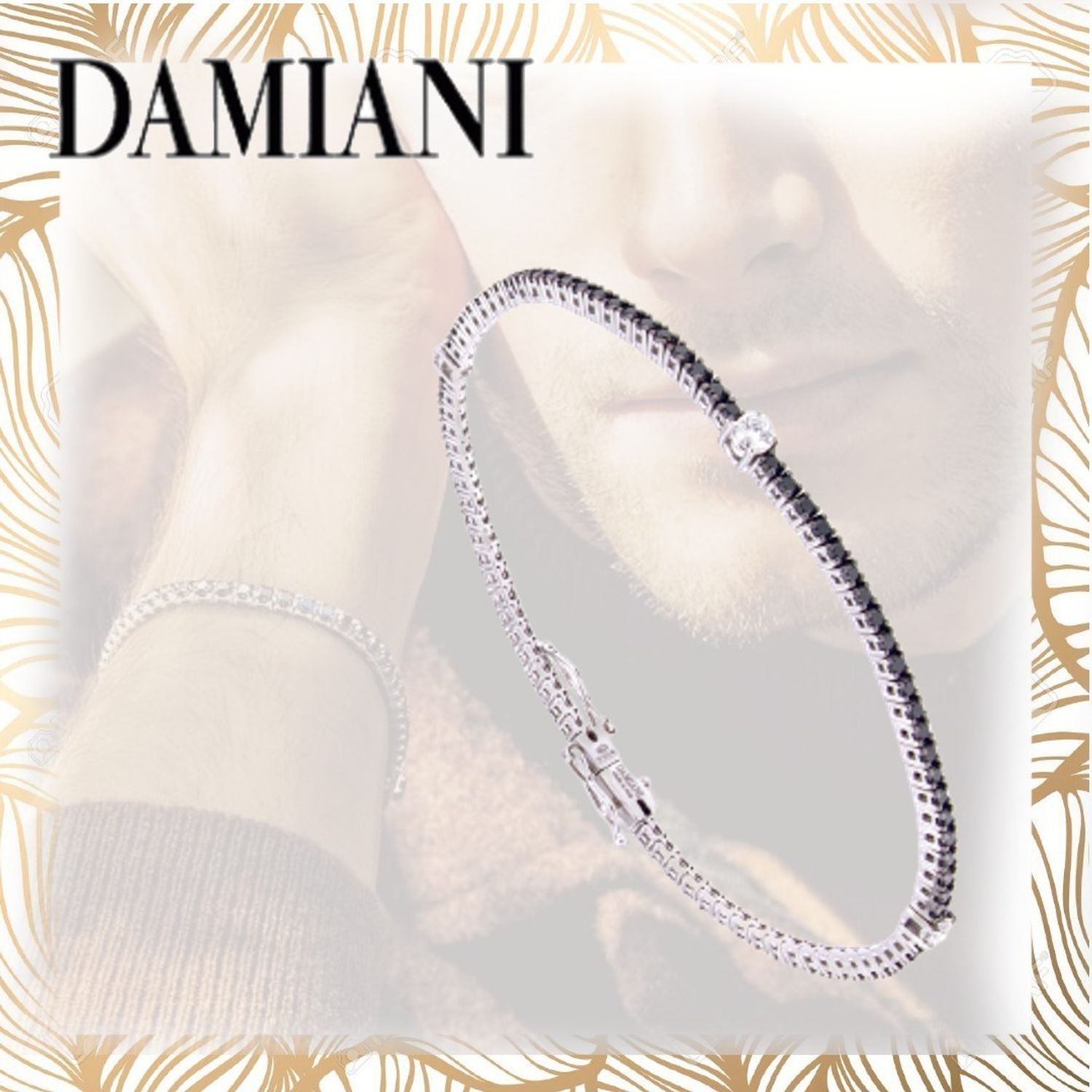 ダミアーニ ブラック ホワイトダイヤ テニスブレスレット Damiani ブレスレット 0643 Buyma