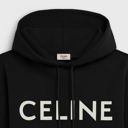 セリーヌ】CELINE ロゴ フーディ コットンフリース パーカー (CELINE セリーヌ】CELINE ロゴ フーディ コットンフリース パーカー (CELINE