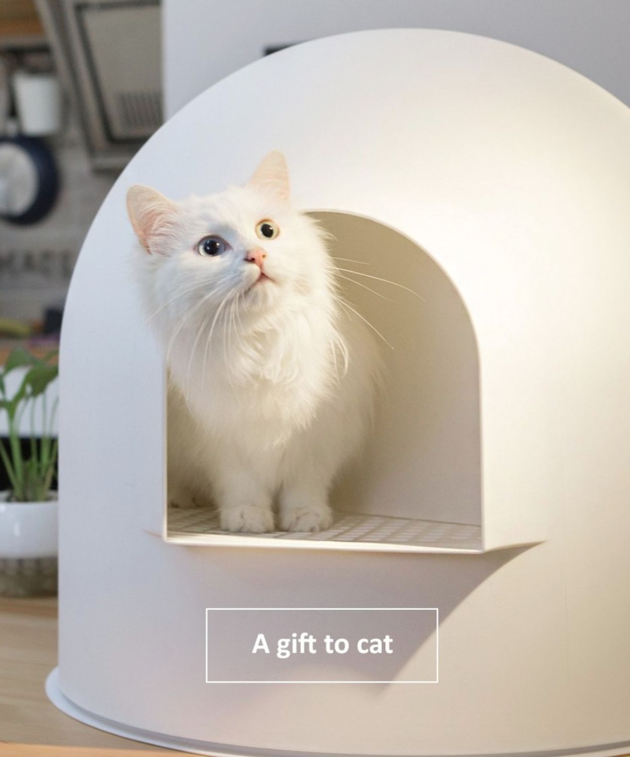 ドーム型 ホワイト 猫用トイレ トイレ 砂スコップ ケア用品 Buyma