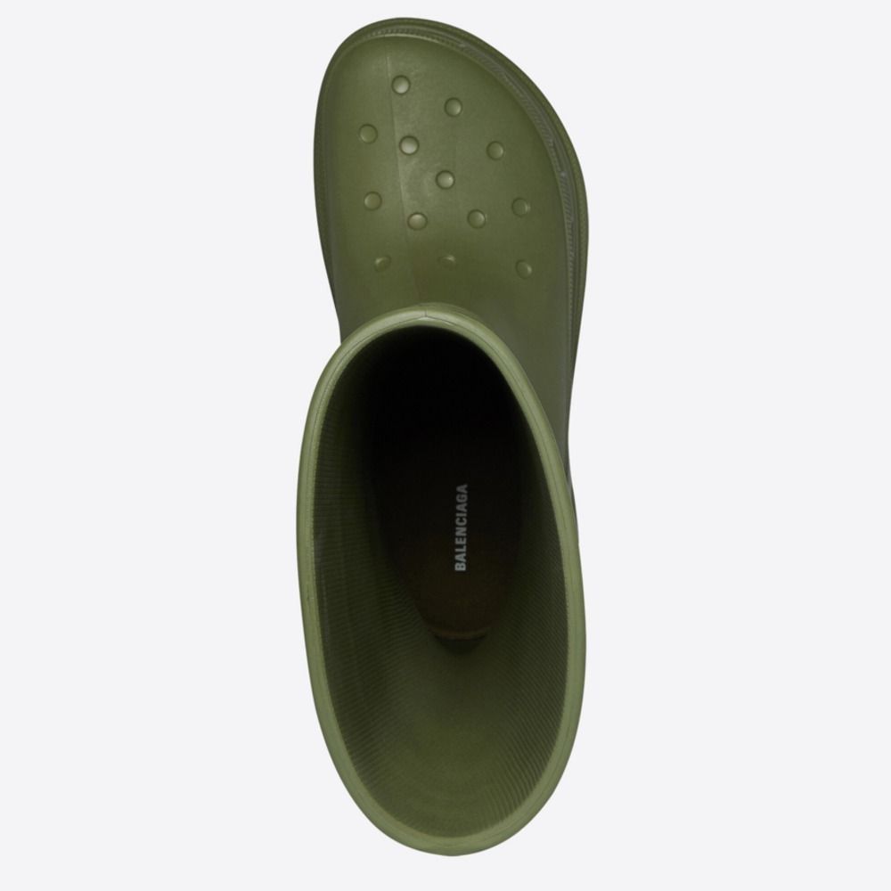 雑誌掲載<BALENCIAGA>ロゴ入り Crocsコラボ ラバー製 ブーツ ...