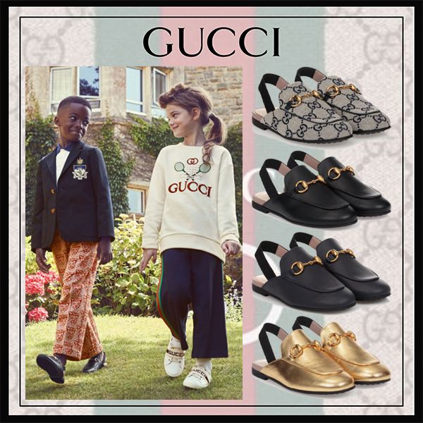最安値で【UNISEX】GUCCI グッチ ホースビット ミュール (GUCCI/キッズ 本命ギフト ☆GUCCI レザー シューズ 靴 キッズ 子供 グッチ☆ その他
