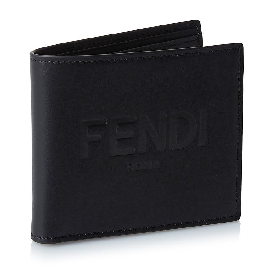 FENDI ロゴエンボス 二つ折り財布_BLACK (FENDI/折りたたみ財布 ...