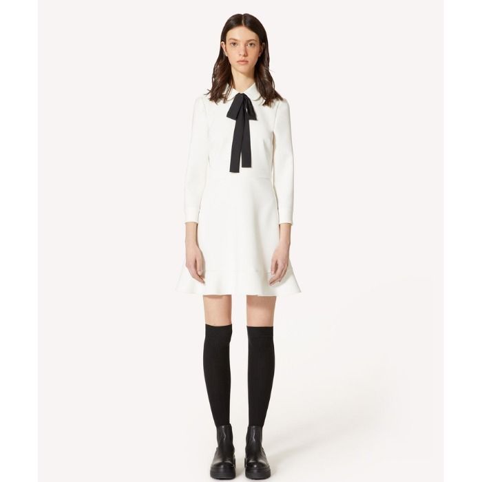 RED VALENTINO】☆速着 DHL配送☆ Cady Tech 襟付き 白 ドレス (RED ...