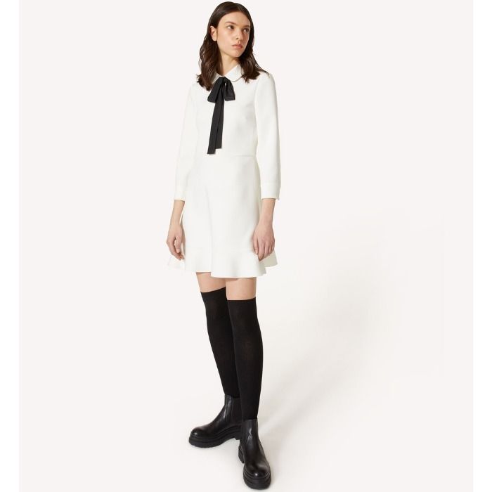 RED VALENTINO】☆速着 DHL配送☆ Cady Tech 襟付き 白 ドレス (RED ...