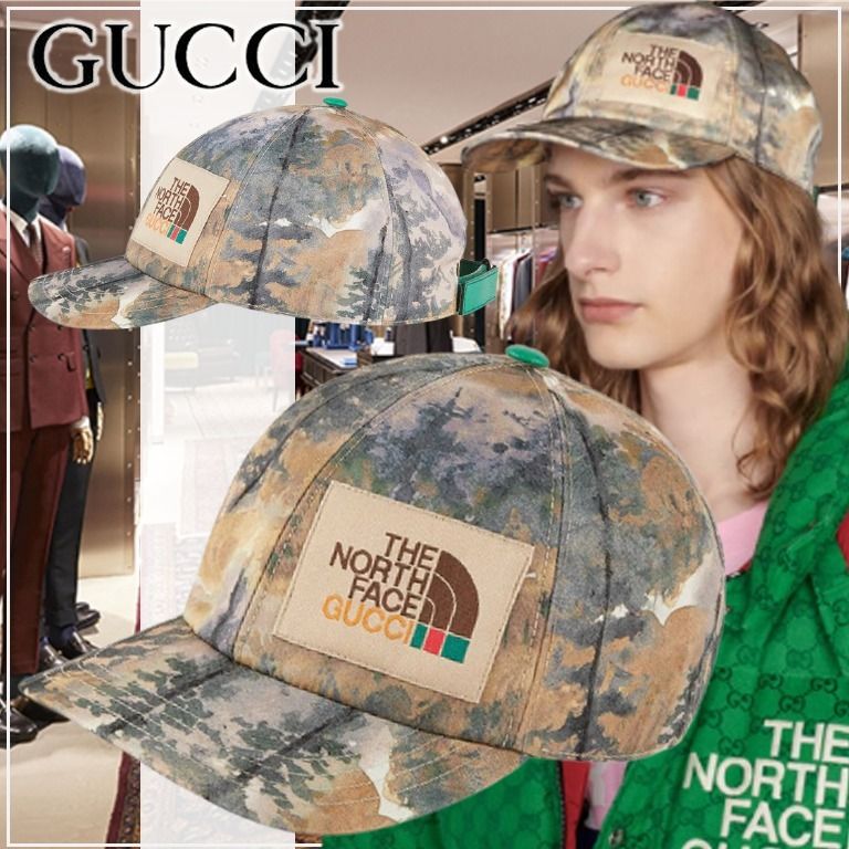 即発!THE NORTH FACE x GUCCI☆ナイロン ベースボール キャップ 即発!THE NORTH FACE x GUCCI☆ナイロン ベースボール キャップ