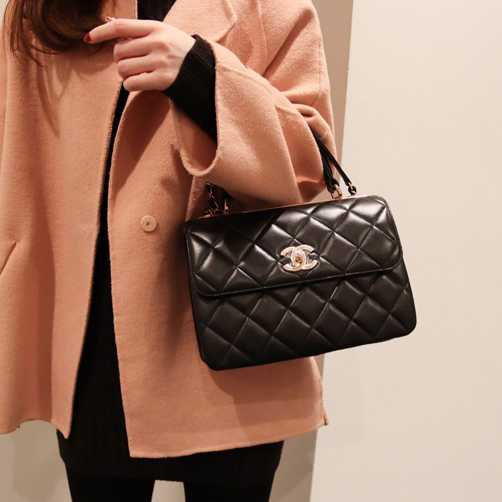新作☆CHANEL トップハンドル フラップ バッグTRENDY CC♪A92236 ...