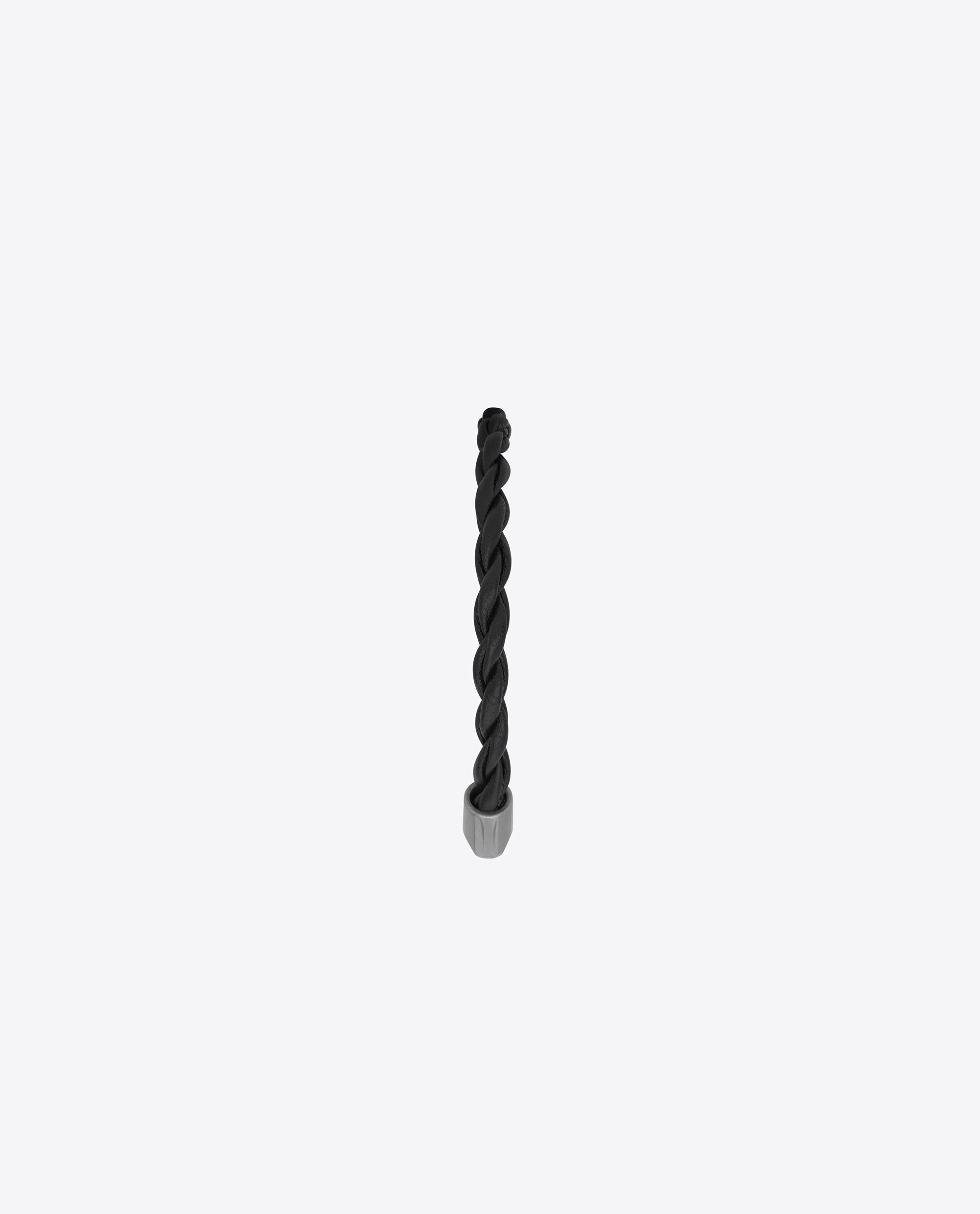∞SAINT LAURENT∞ウーブンレザーとメタルのIDタグブレスレット (Saint ...