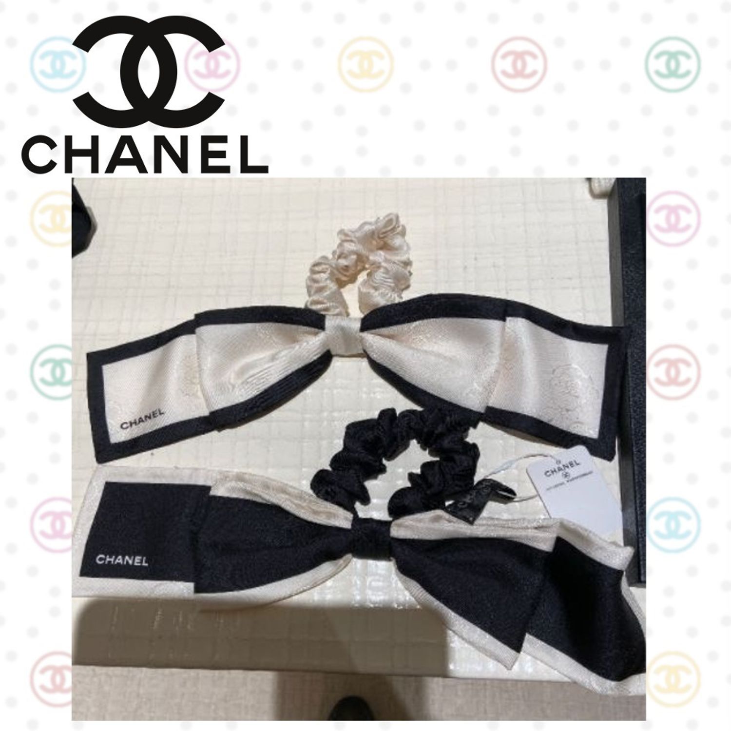 ヘアアクセサリー Chanel リボン シュシュ ヘアアクセサリー Chanel ヘアアクセサリー Buyma