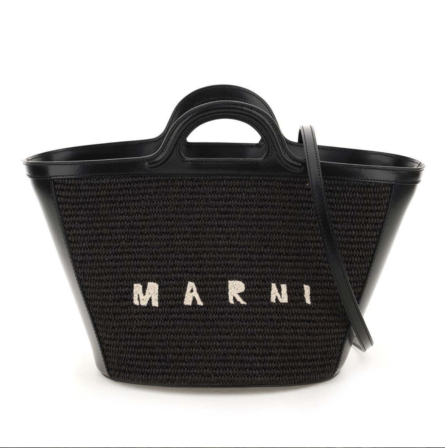 MARNI レザー&ラフィア製 TROPICALIA SUMMERスモールバッグ MARNI レザー&ラフィア製 TROPICALIA SUMMERスモールバッグ