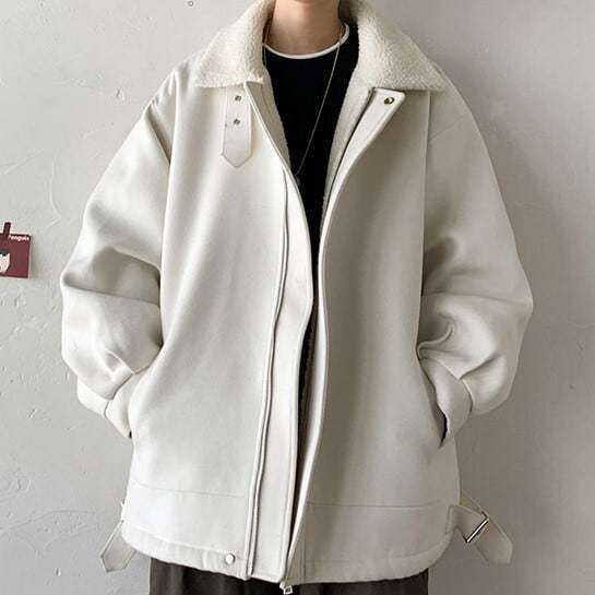 ボアジャケット ボアブルゾン ボアコート メンズ 冬 黒 ブルゾン ...