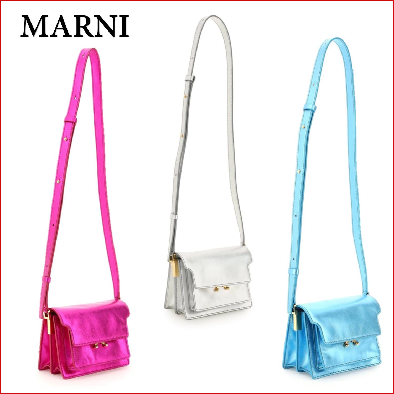 Marni マルニ ショルダー バッグ Trunk ミニ メタリック ピンク Marni ショルダーバッグ ポシェット Buyma