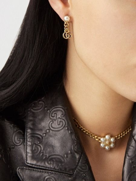GUCCI パール ダブルG チェーン ピアス (GUCCI/ピアス) 77743074【BUYMA】