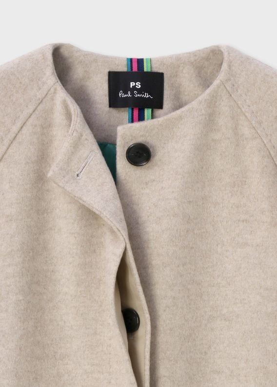 ☆国内【PaulSmith ウィメンズ ウールカシミヤ ノーカラーコート (Paul ...