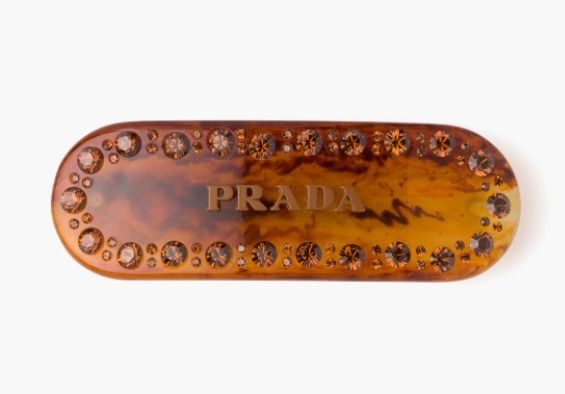 PRADA】プラダ*クリスタル ヘアクリップ◇バレッタ ロゴ (PRADA/ヘア ...
