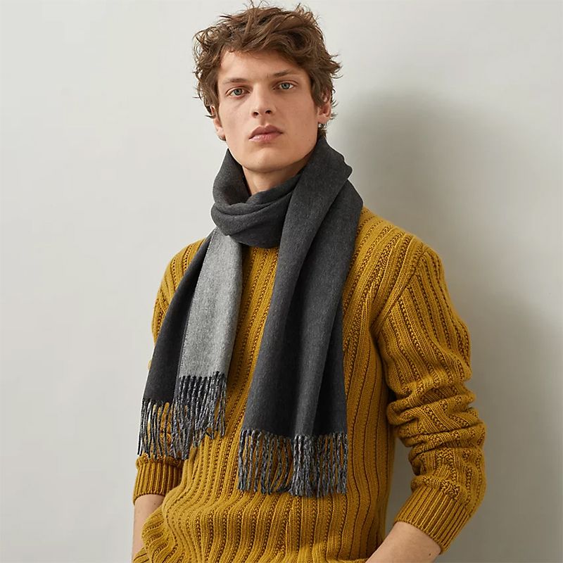 HERMES】エルメス マフラー レクトヴェルソ カシミヤ100% (HERMES HERMES】エルメス マフラー レクトヴェルソ カシミヤ100% (HERMES