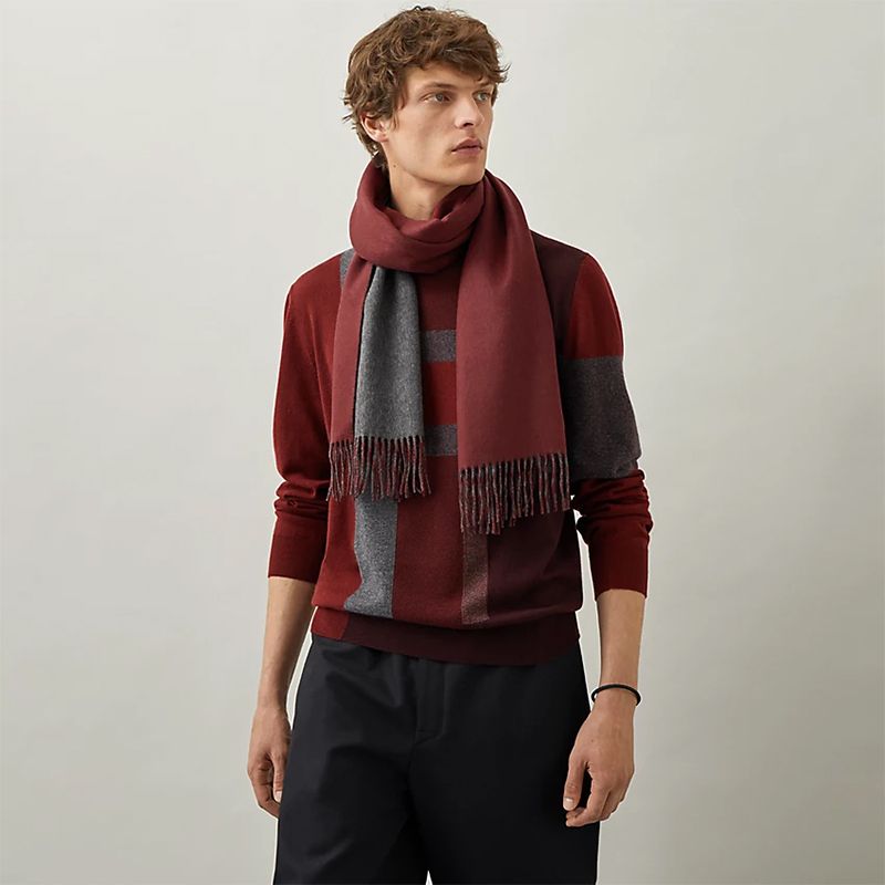 HERMES】エルメス マフラー レクトヴェルソ カシミヤ100% (HERMES HERMES】エルメス マフラー レクトヴェルソ カシミヤ100% (HERMES